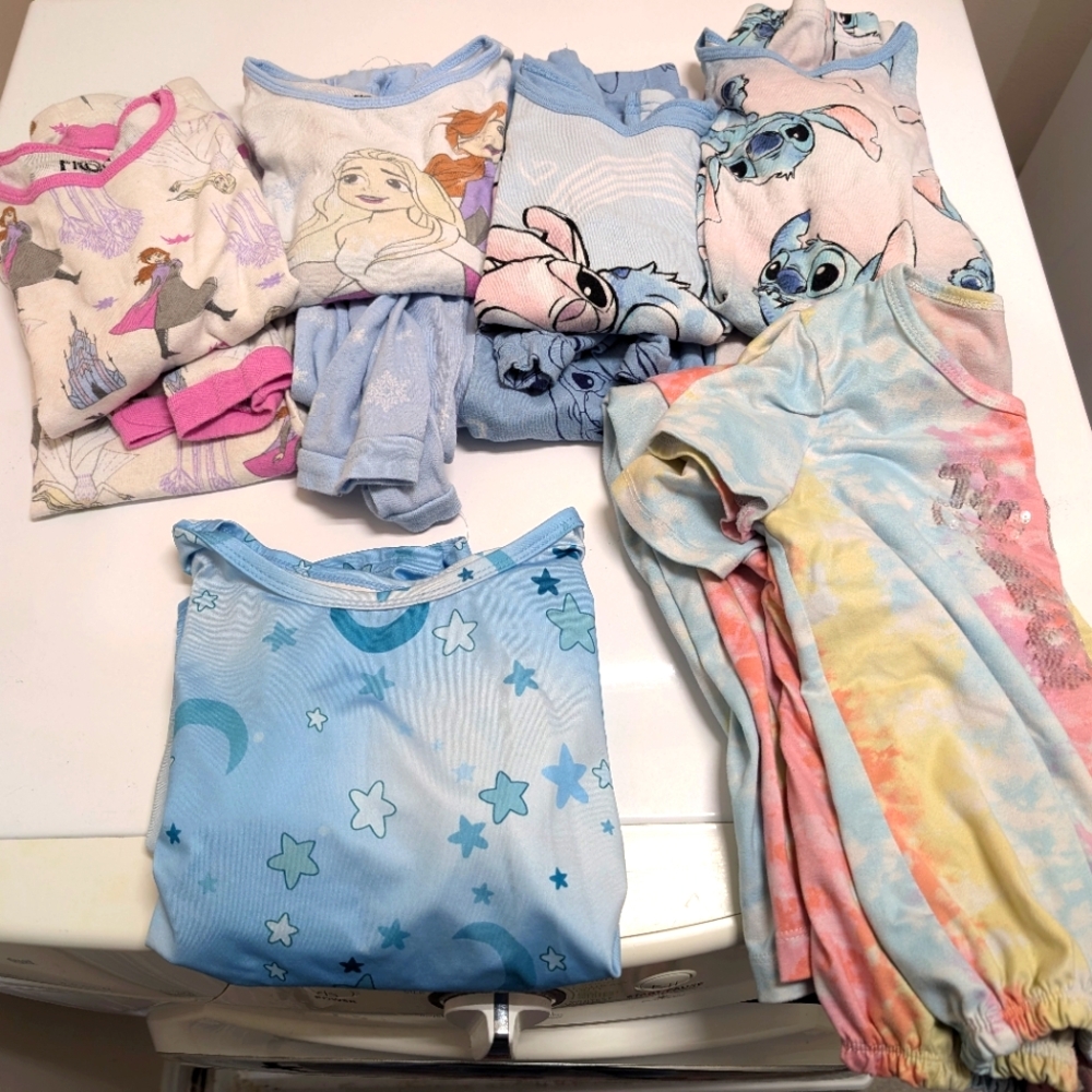 Girls Size 7/8 Pajamas - 6 pair